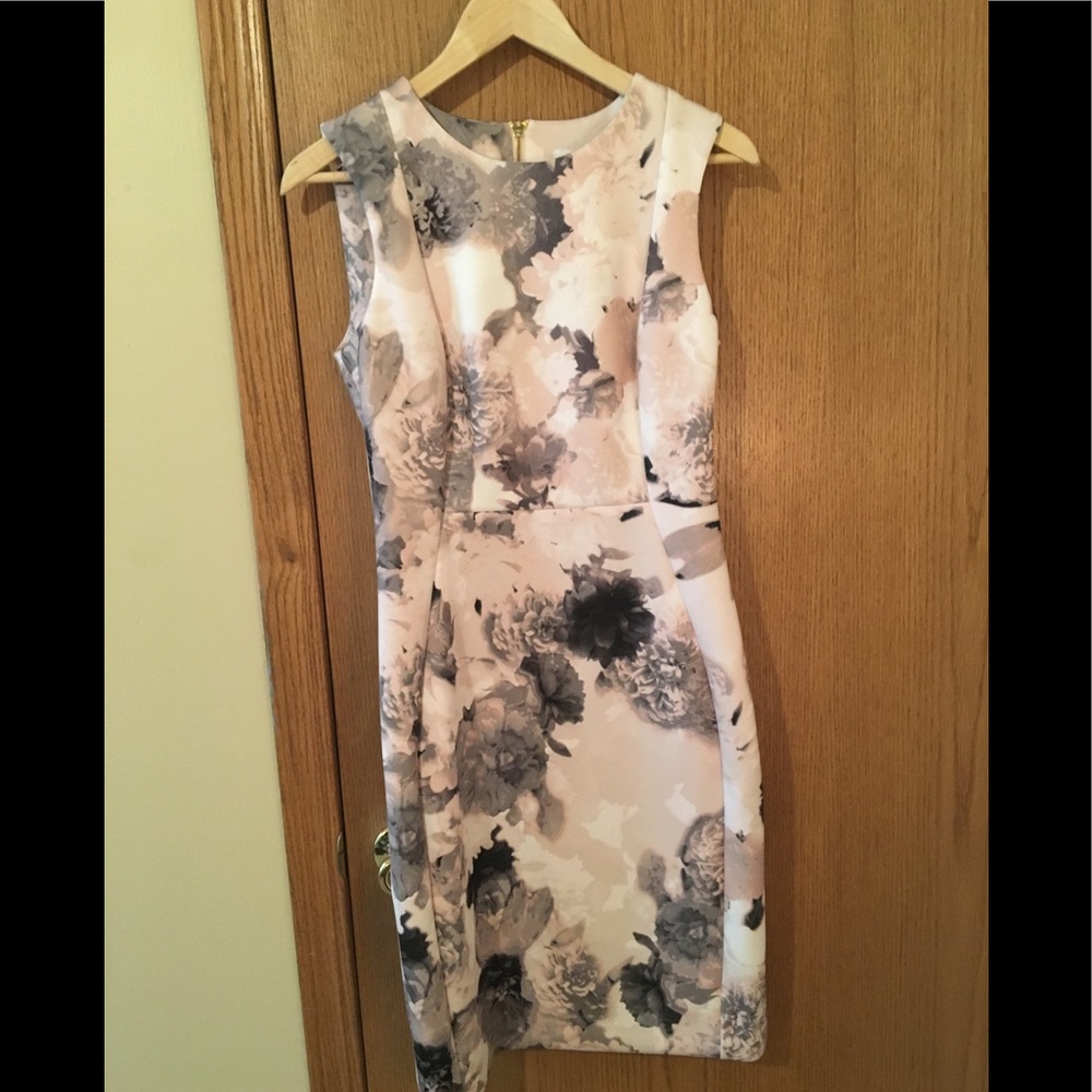 Calvin Klein Floral Pink Scuba Dress